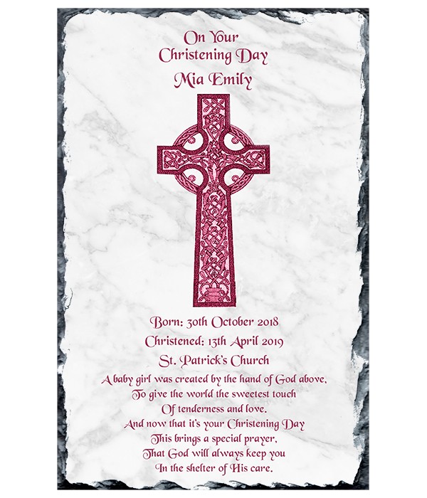 Celtic Cross Pink Slate