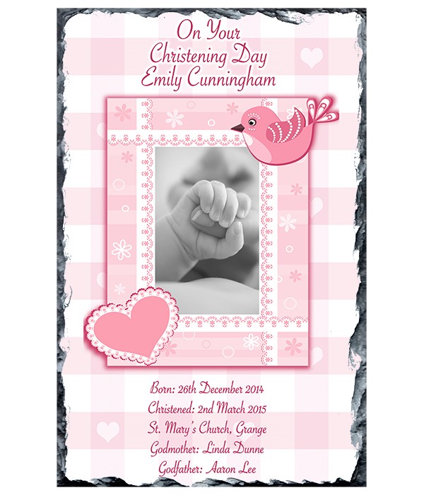 Heart & Bird Pink Slate
