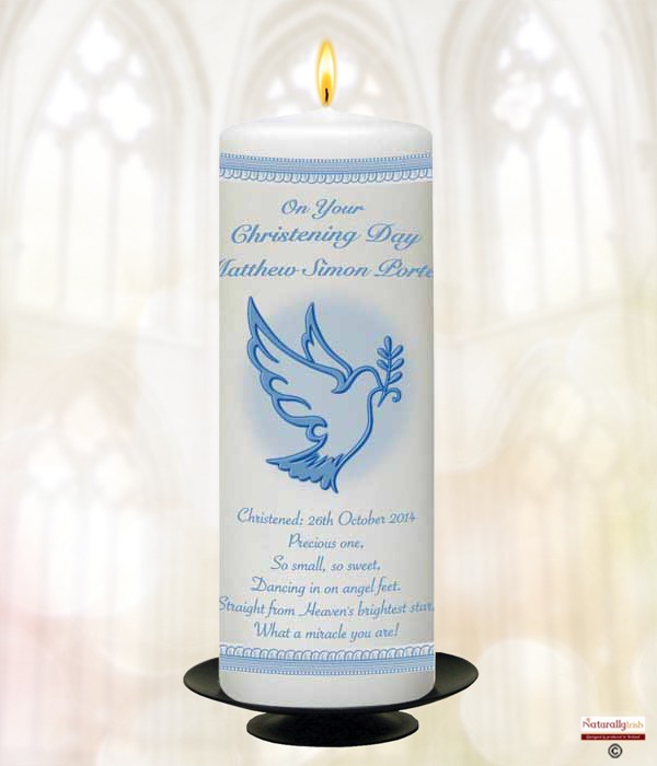 Flying Dove & Lace Blue  Candle