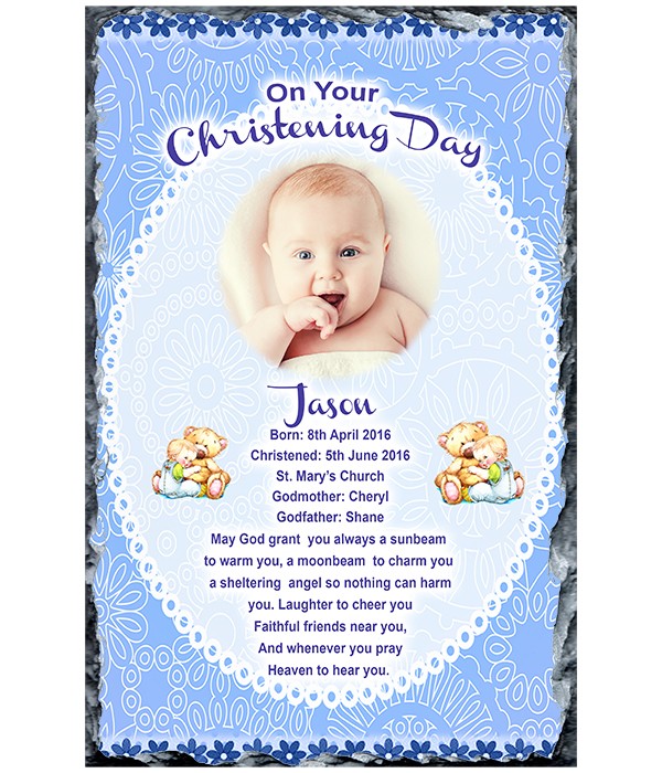 Cuddles Blue Photo Slate
