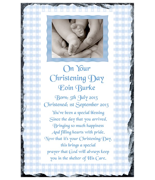 Gingham Feet Boy Slate