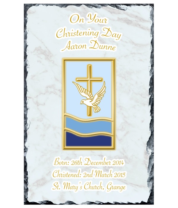 Cross & Dove Blue Slate