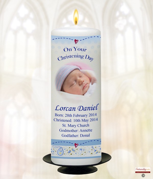 Teddy & Quilt Photo Candle