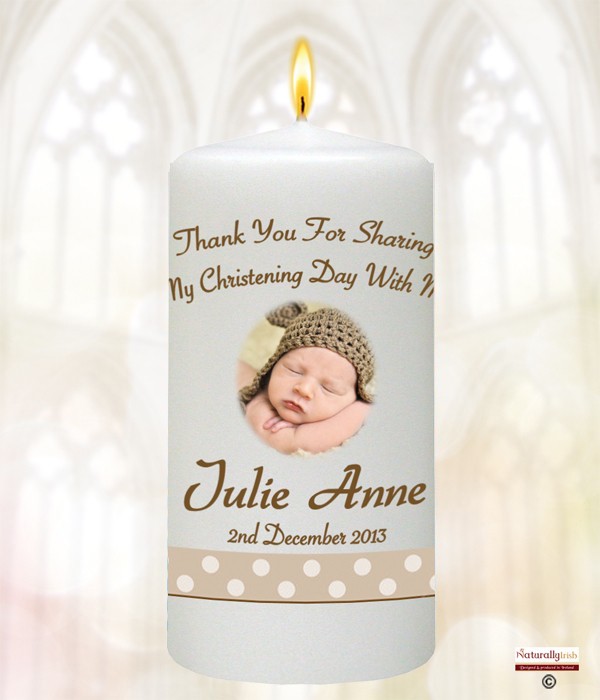 Teddy & Bubbles & Photo Brown Favour Candle