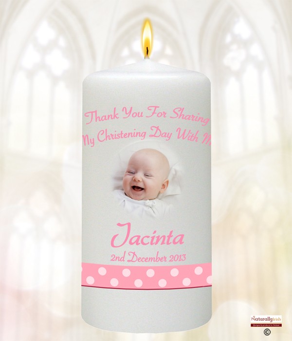 Teddy & Bubbles & Photo Pink Favour Candle