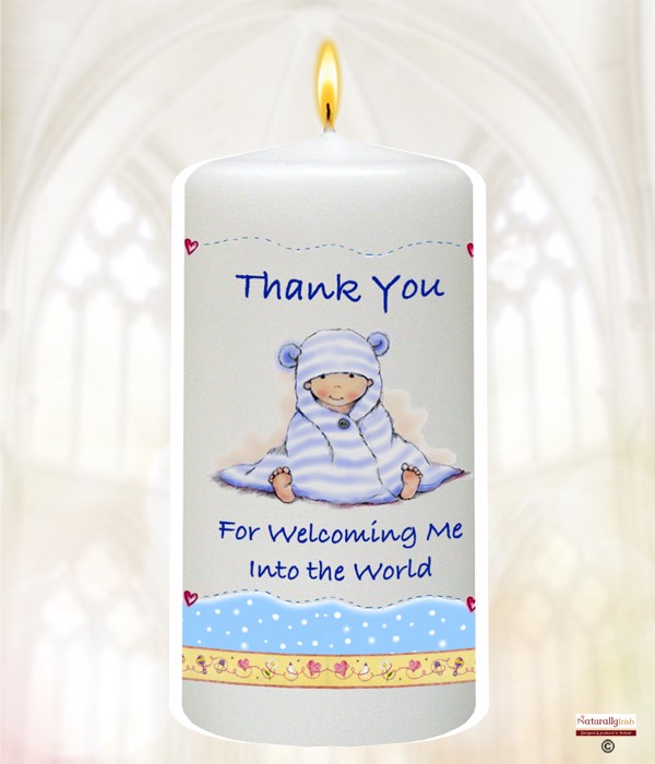New Boy Peek a boo Favour Candle