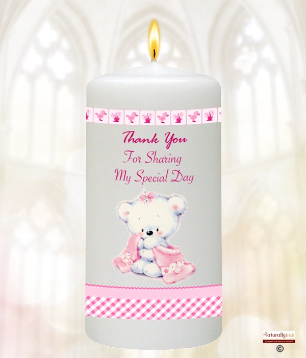 Hush Teddy Pink Favour Candle