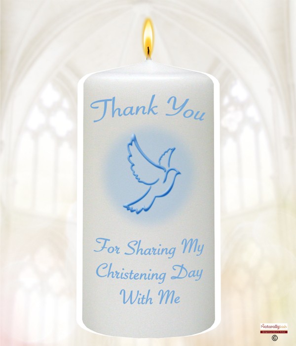 Christening Flying Dove Favour Candle