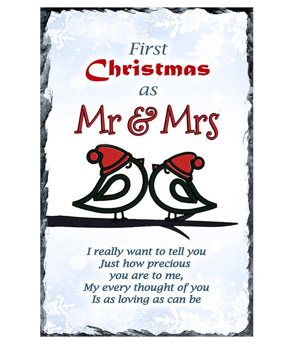 Kissing Birds Our 1st Xmas Slate