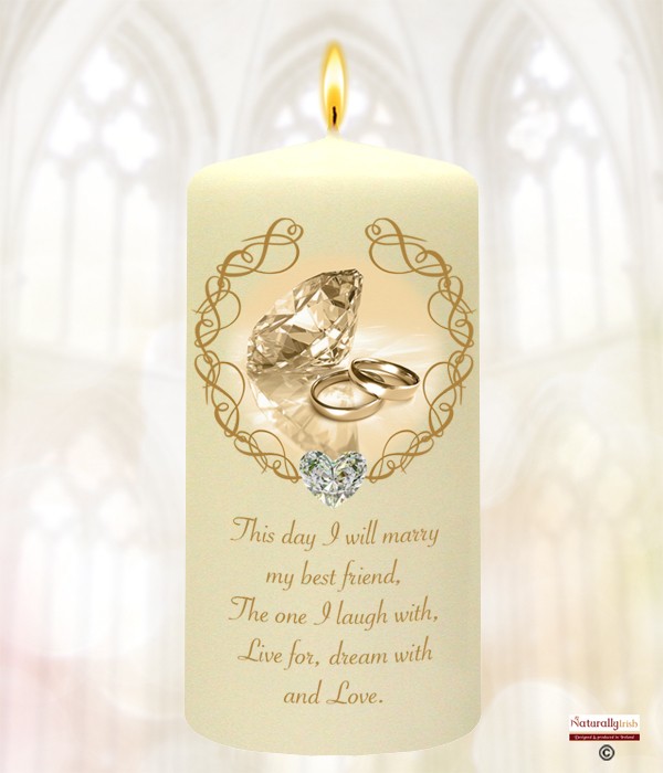 Rings & Diamond Gold script Favour (Ivory)