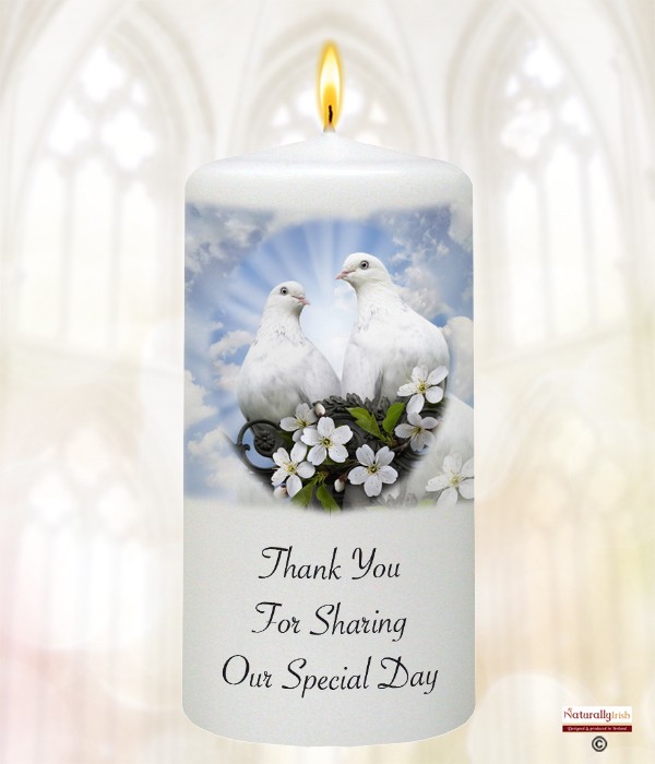 Love Doves Silver Script Favour (White)
