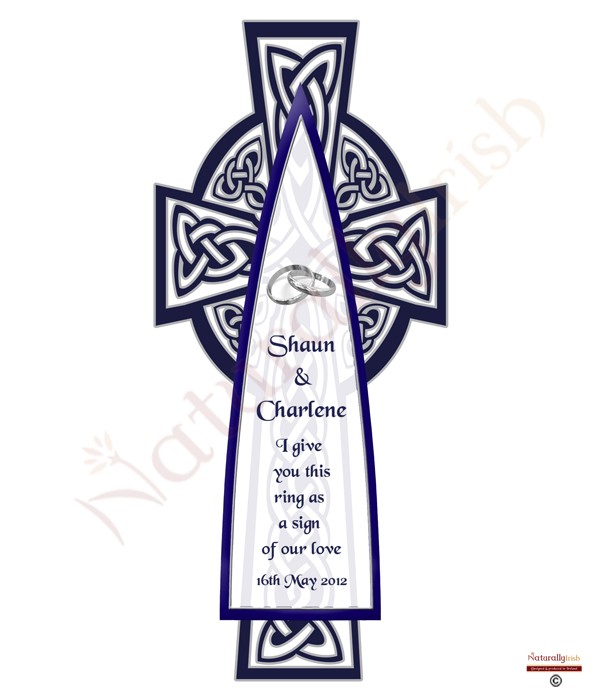 Celtic Cross Navy Silver Wedding Candles Ivory Product Code 913329