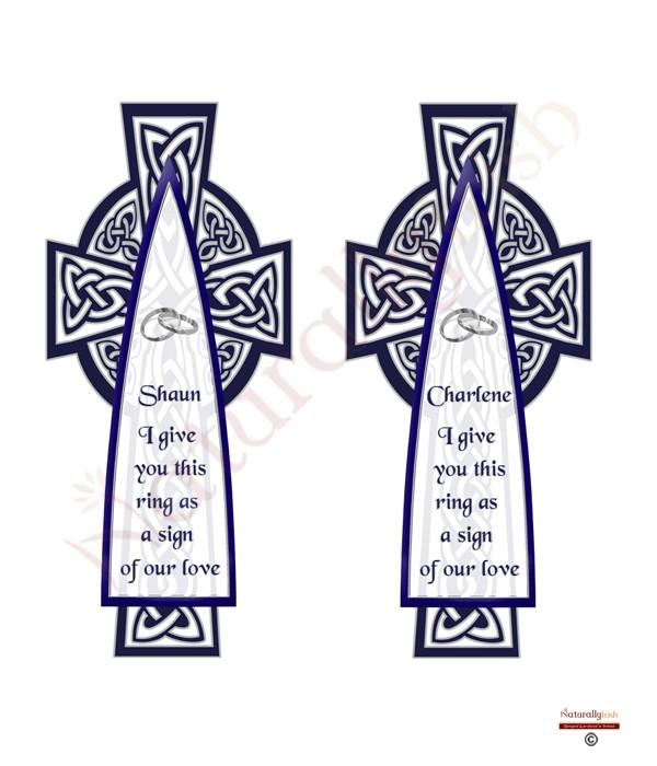 Celtic Cross Navy Silver Wedding Candles Ivory Product Code 913329