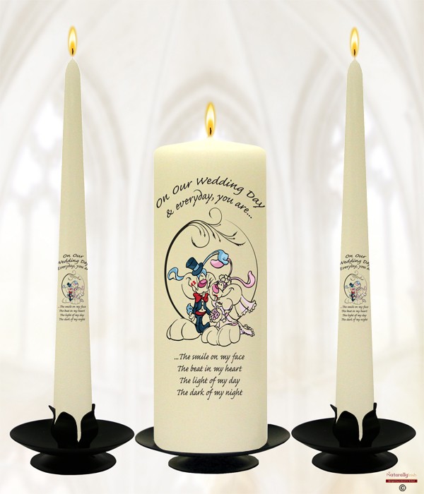 Bunny Love Wedding Candles