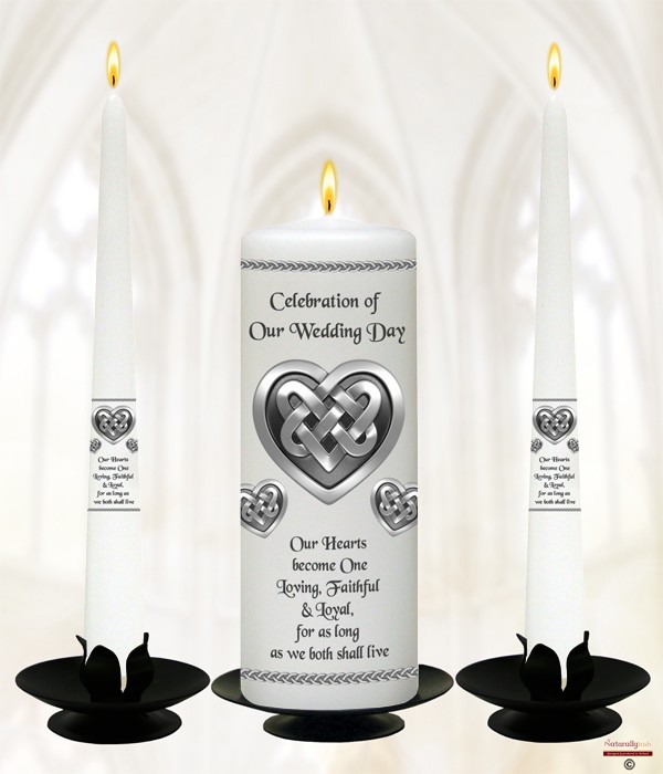 Celtic Heart Wedding Candles