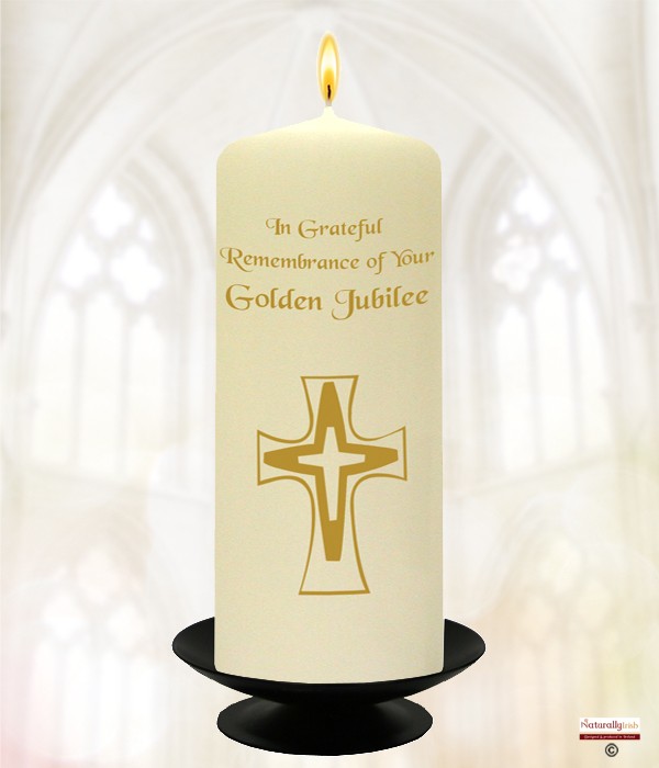 Golden Jubilee Holy Mary Candle (Ivory) » Naturally Irish