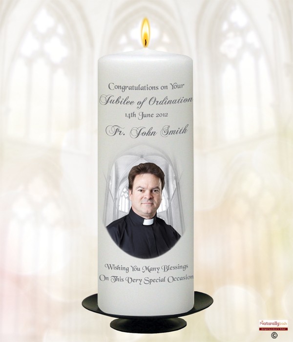 Photo Jubilee Ordination (General) Candle (White 9inch)