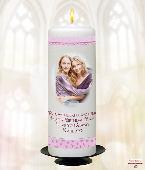 Hobby Female Presents Photo Candle (White) 9 inch