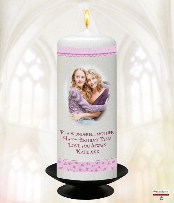 Hobby Female Presents Photo Candle (White) 6 inch