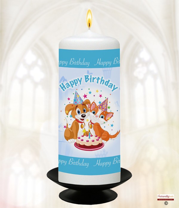 Jolly Birthday C Candle (White) 6 inch