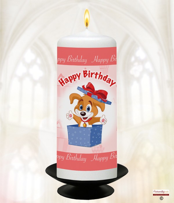 Jolly Birthday E Candle (White) 6 inch