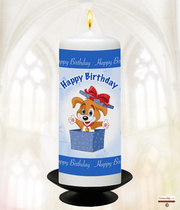 Jolly Birthday A Candle (White) 6 inch