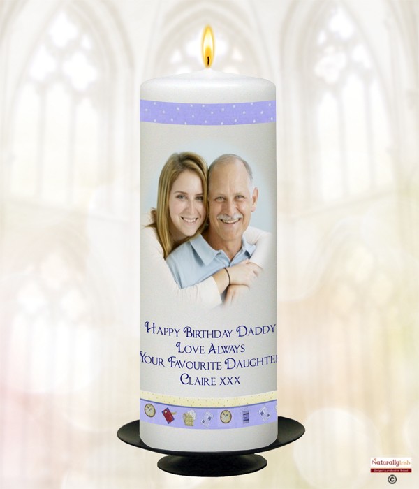 Hobby Male Chair Photo Candle (White) 9 inch