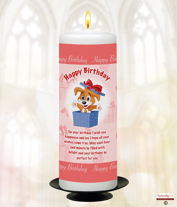 Jolly Birthday E Candle (White) 9 inch