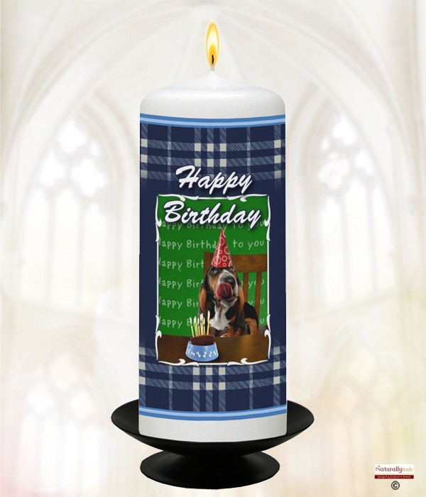 Birthday Sam A Candle (White) 6 inch