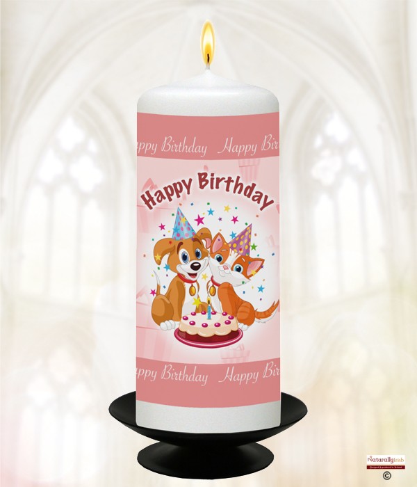 Jolly Birthday B Candle (White) 6 inch