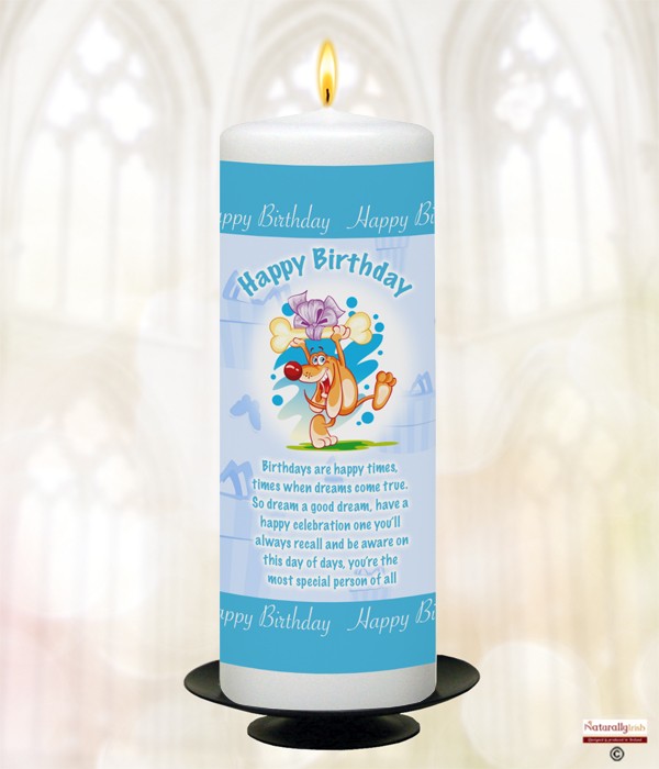 Jolly Birthday D Candle (White) 9 inch