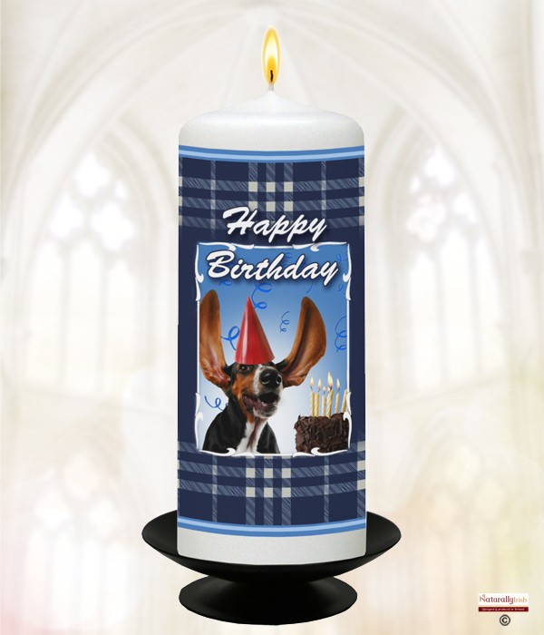 Birthday Sam C Candle (White) 6 inch
