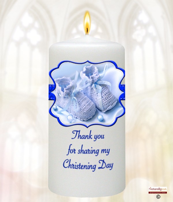 Scroll Blue Christening Favour