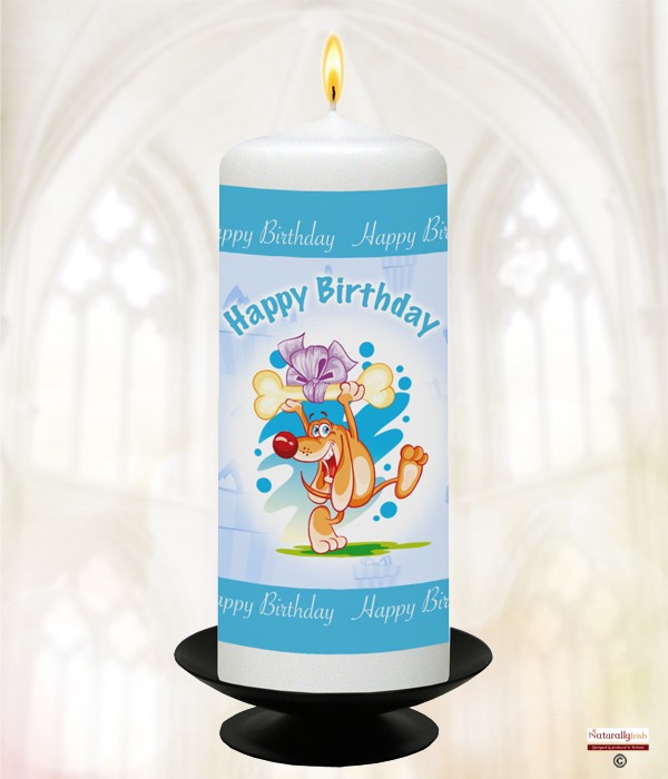 Jolly Birthday D Candle (White) 6 inch