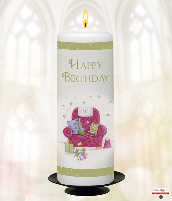 Female Chair BirthdayCandle (White) 9 inch