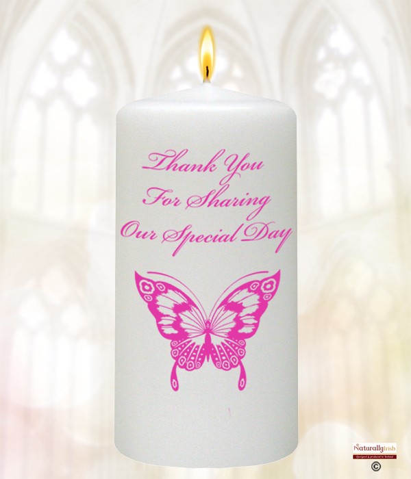 Magestic Pink Butterfly Wedding Favour (White)
