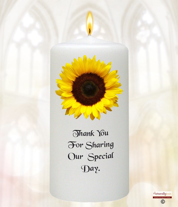 Sunflower Black Script Wedding Favour (White)