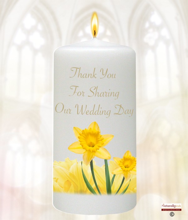Daffodil & Gold Rings Wedding Favour (White)