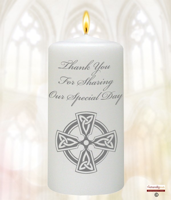 Trinity Cross Silver Script Wedding Favour (White)