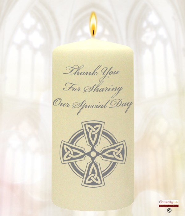 Trinity Cross Silver Script Wedding Favour (Ivory)