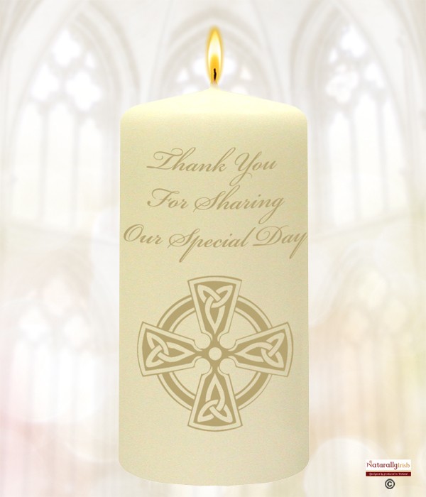Trinity Cross Gold Script Wedding Favour (Ivory)
