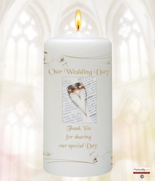 Ring Heart Silhourette Gold Wedding Favour (White)