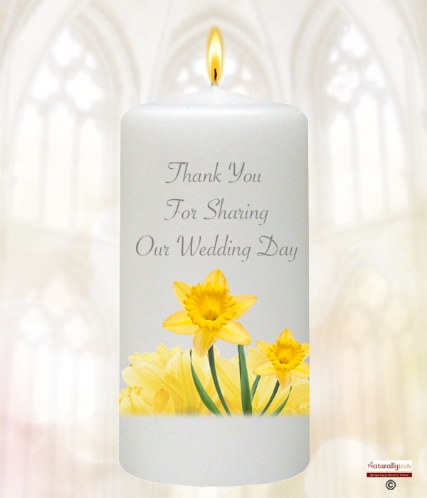Daffodil & Silver Rings Wedding Favour (White)