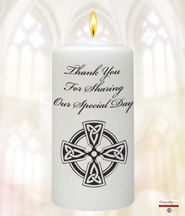 Trinity Cross Black Script Wedding Favour (White)