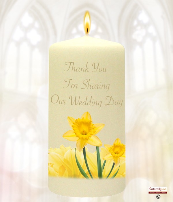 Daffodil & Gold Rings Wedding Favour (Ivory)