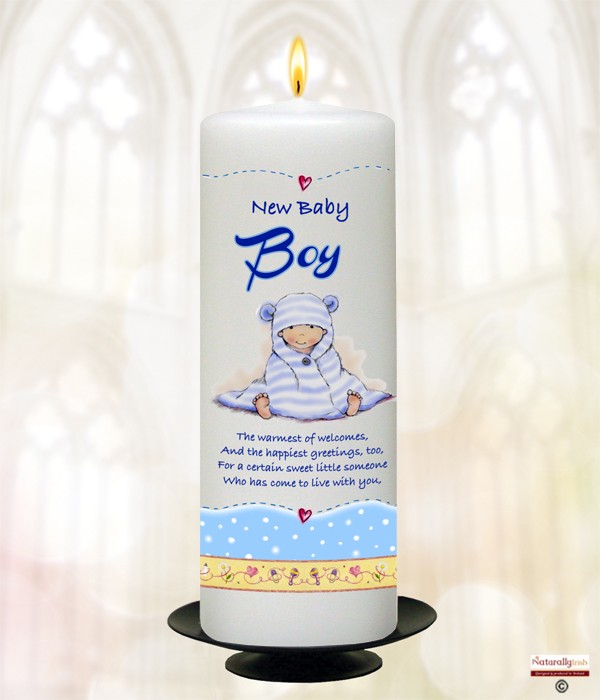 New Boy Peek a boo 9inch Candle