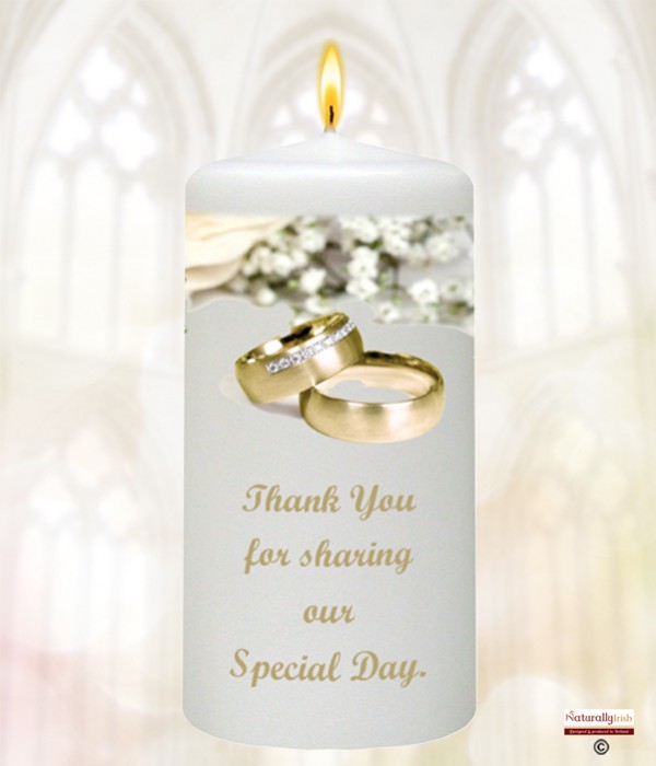 White Flowers & Gold Rings (White)