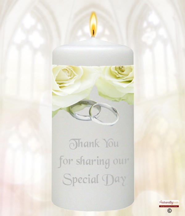Rose & Silver Rings Wedding Favour (White)