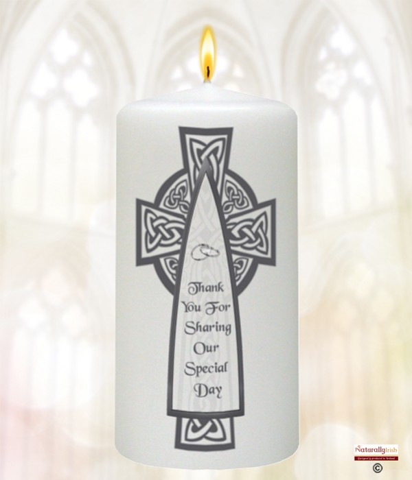 Celtic Cross Navy & Silver Wedding Favour (White)