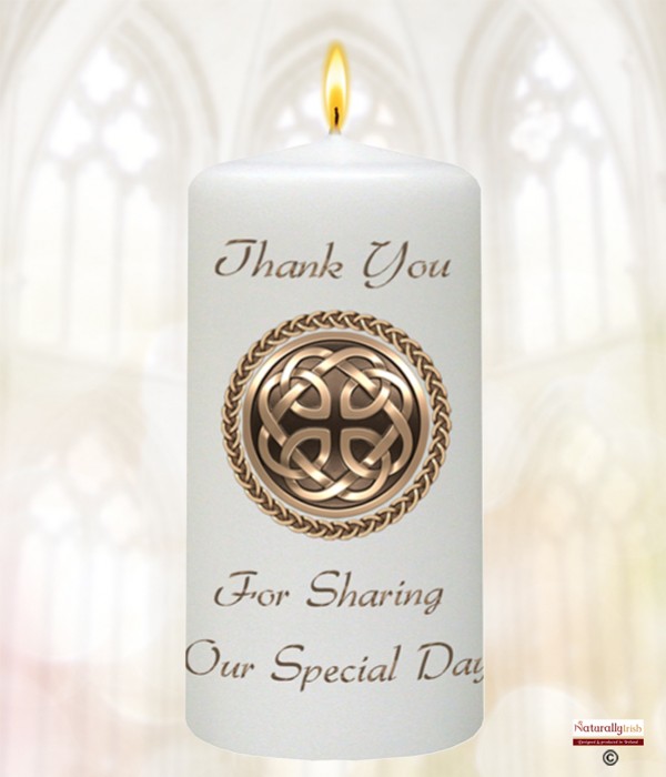 Celtic Shield Gold Wedding Favour (White)